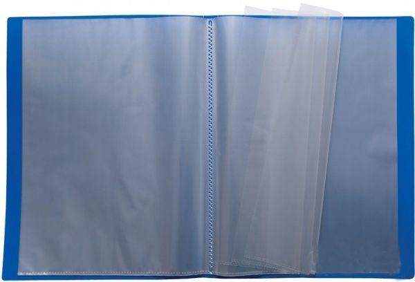 Папка пластиковая А4 20 файлов синяя