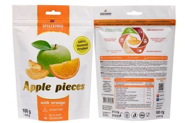 Снеки Spektrumix скибочки яблучні з апельсином 100 г 