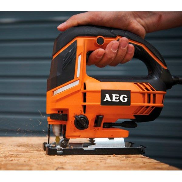 Электролобзик AEG 4935451001 + ящик для инструментов Calibe STEP100