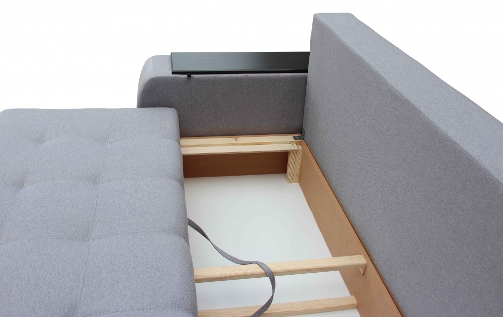 Диван прямой Берегиня Батлер левый серый графит 2430x1100x910 мм