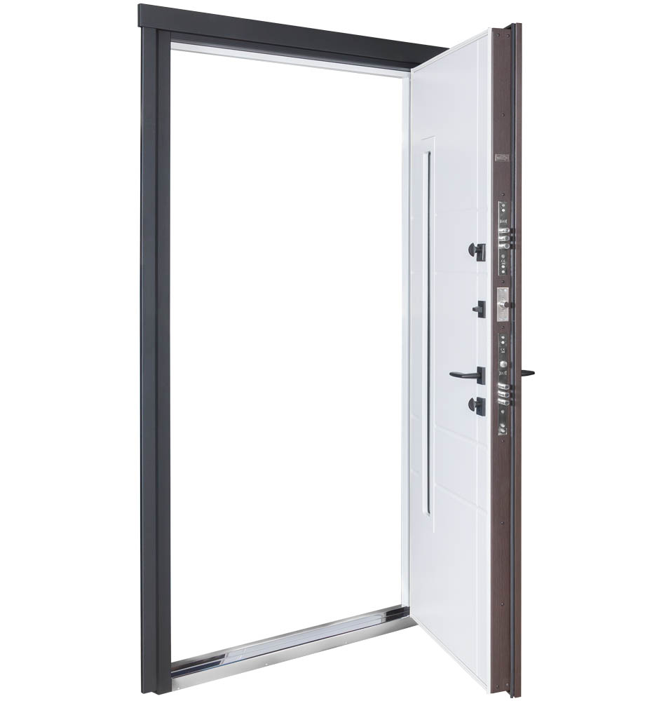 Двері вхідні Булат Термо Хаус 705 венге темний / білий атласний 2050x950 мм ліві