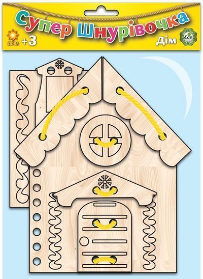 Шнуровка деревянная Зірка Дом 91416