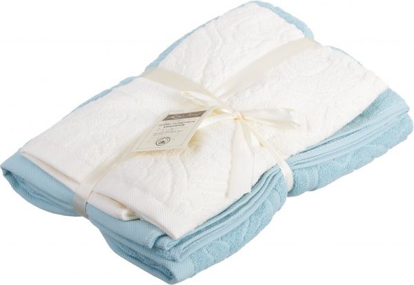 Набор полотенец Elza 2 шт айвори с голубым La Nuit 