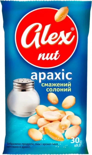 Арахис ТМ Alex жареный соленый 30г