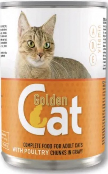 Консерва для взрослых котов всех пород Golden Cat с курицей 415 г