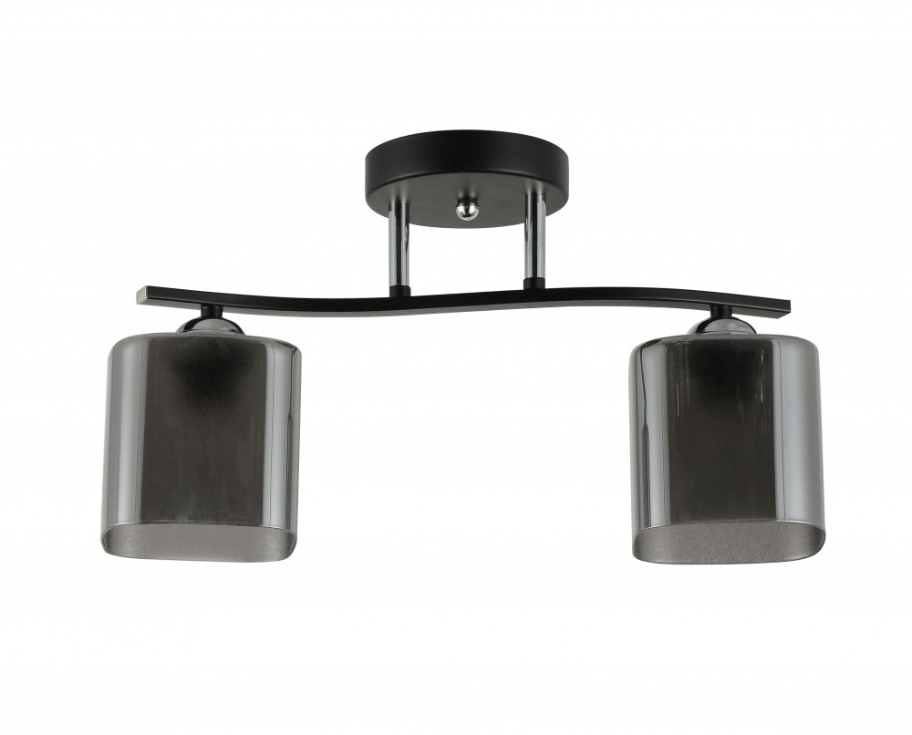 Люстра стельова Sensio Glimmer 2x40 Вт E27 чорний/димчастий LS-07363/2S-E2740W