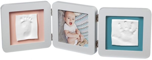 Набор для изготовления отпечатка Baby Art Тройная рамка Бело-серая 3601097200