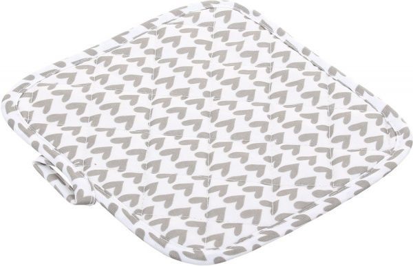 Набір кухонний Прихватка та рукавиця Серця біло-сірий 