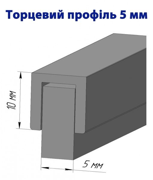 Профіль торцевий П-подібний 5 мм 2 м сірий