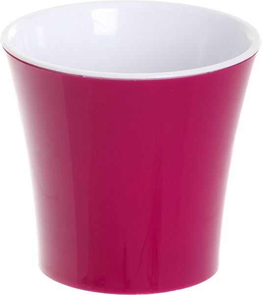 Горщик пластиковий Santino Арте круглий 0,6л ліловий/білий 