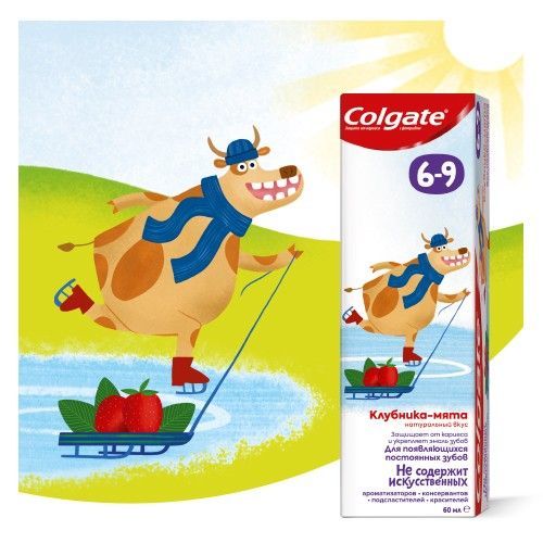 Детская зубная паста Colgate с фтором Клубника-мята от 6 до 9 лет 60 мл