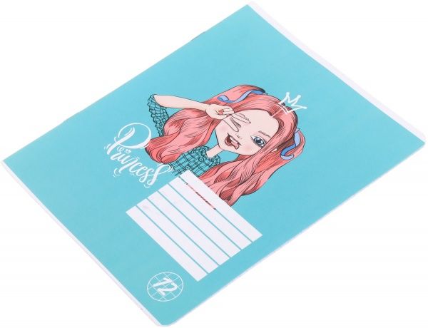 Тетрадь школьная Princess 12 листов клетка Мечты сбываются