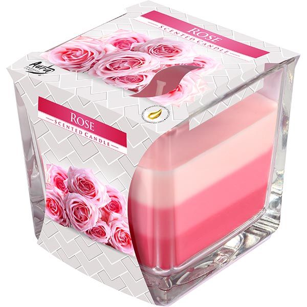 Свеча ароматическая трехслойная snk80-78 Роза Bispol