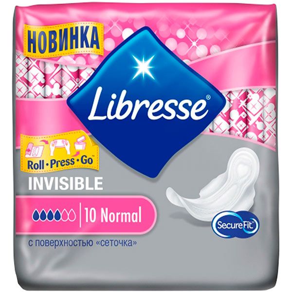 Гігієнічні прокладки Libresse Invisible Ultra Thin Clip Normal Wing drai 10 шт