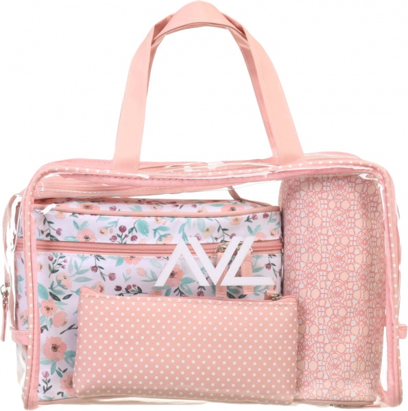 Набор косметичек AVL 36018 розовый 