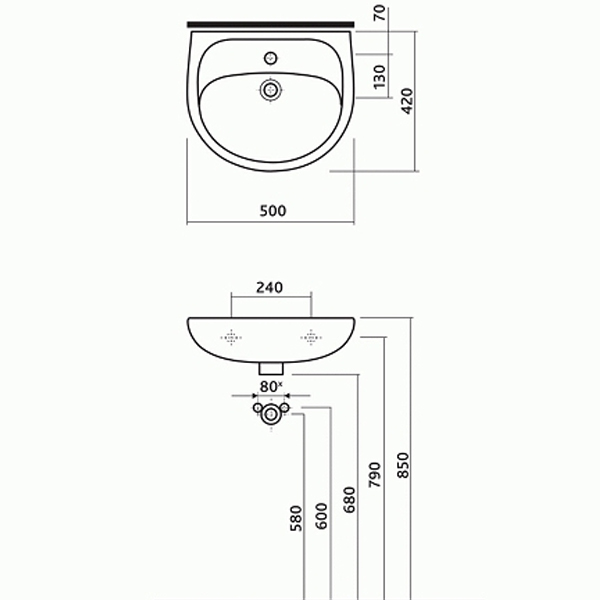Умывальник  Kolo Solo 50 7115100U