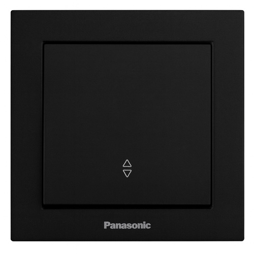 Выключатель проходной одноклавишный Panasonic Karre Plus 55 без подсветки черный WDTC90032BL-UA1