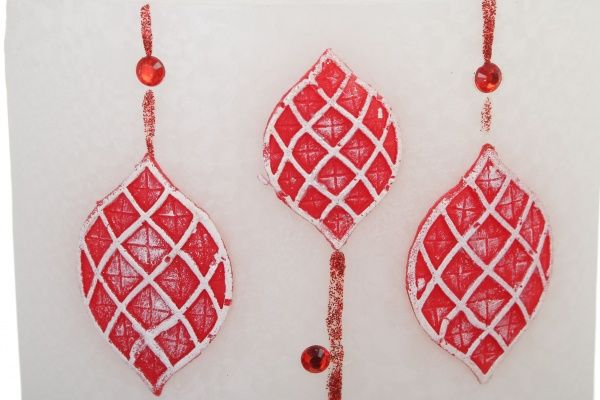 Свеча декоративная Аппликация Эллипс 55 * 125 Красная Pako-If