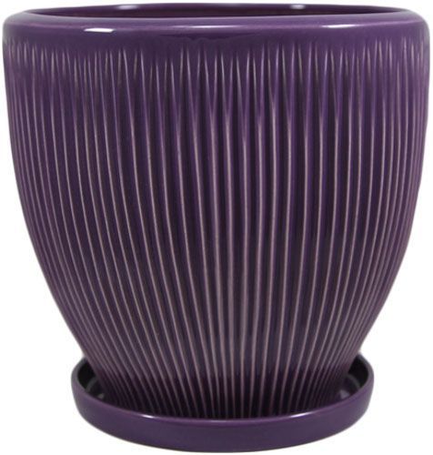 Горшок керамический Резон Гофре круглый 4,8 л фиолетовый (Р022) 