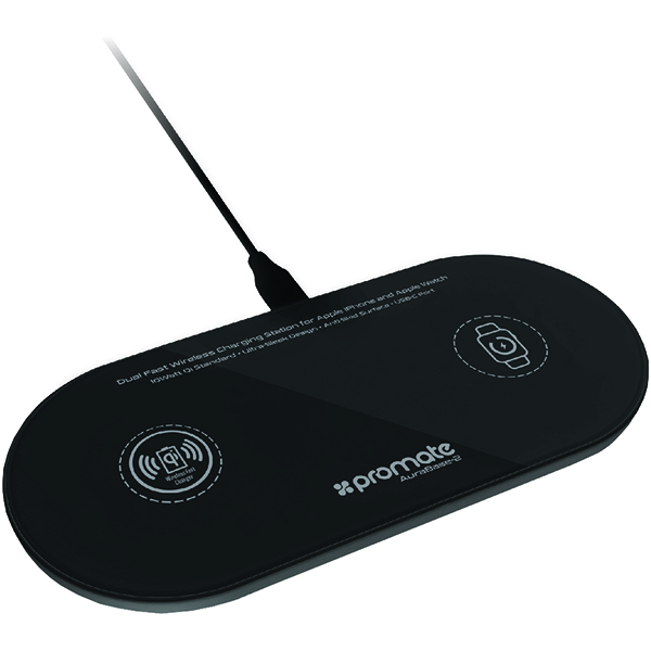 Беспроводная зарядная станция Promate для Iphone и Apple Watch Aurabase-2 Black (aurabase-2.black)