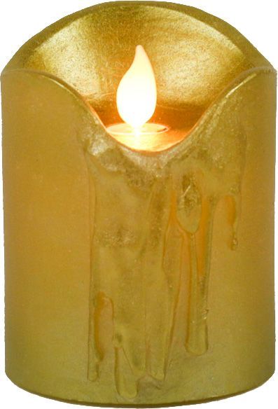 Декорация новогодняя Свеча светодиодная 7,5х10 см золотой C4509 