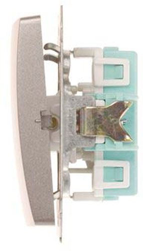 Перемикач прохідний одноклавішний Simon Basic без підсвітки 10 А 250В сталь BMW6.01/21