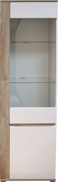 Вітрина Ares AS8 ліва білий глянець / дуб ендгрейн 