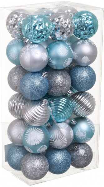 Набор елочных шаров в ассортименте (T21-18) d 60 мм 36 шт./уп.