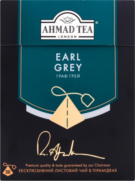 Чай черный AHMAD Граф Грей с ароматом бергамота в пирамидках с ярлыком 20х2г (54881024891) 20 шт. 