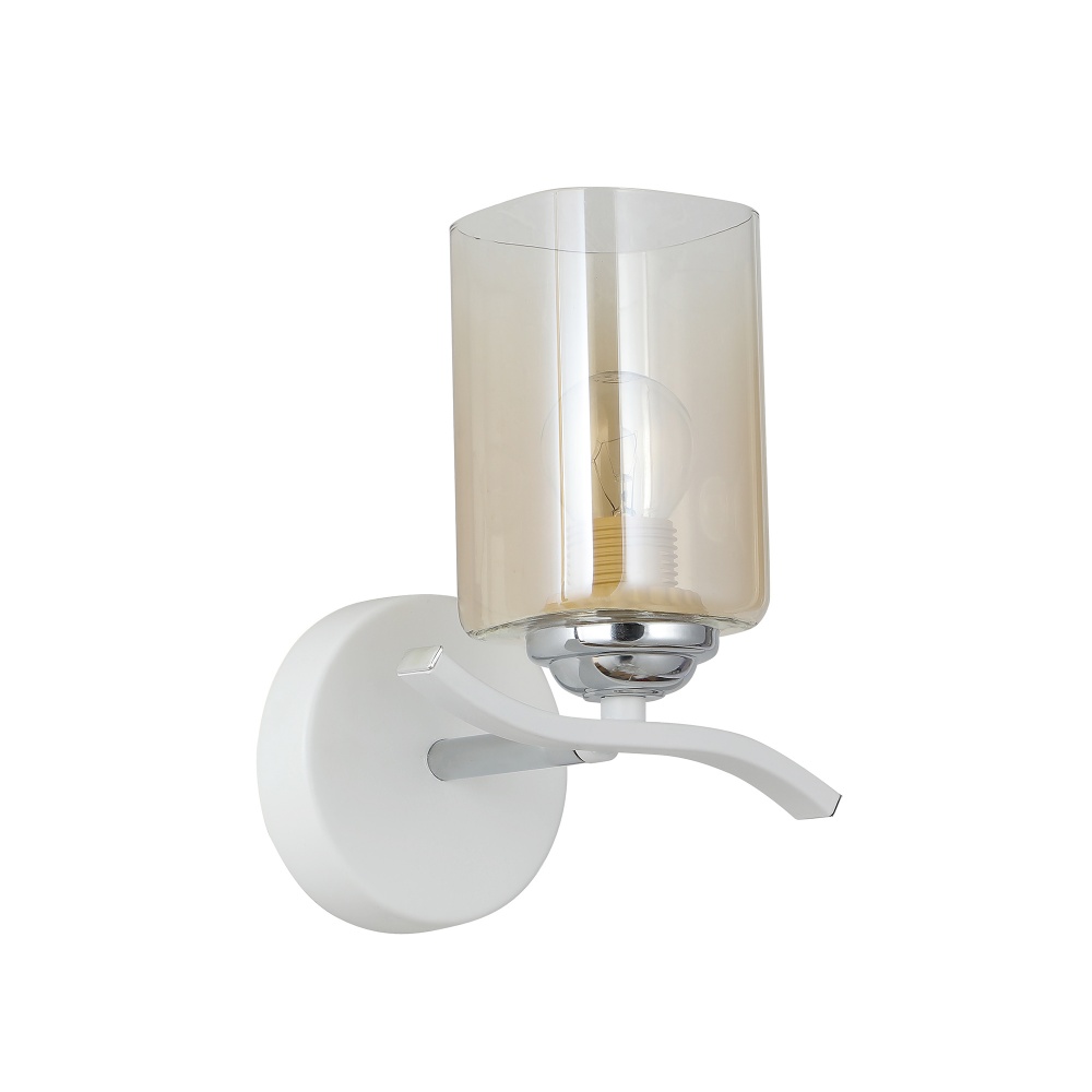 Бра Miorro Rocco 140х150х200 мм метал/скло 40 Вт E27 білий хром 51-311-130