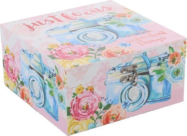 Шкатулка для украшений Розовая фотокамера 20x21x10 см