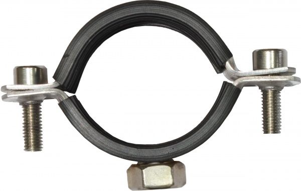 Хомут із гумовою прокладкою нержавіючий М8 47-53 мм 1 1/2