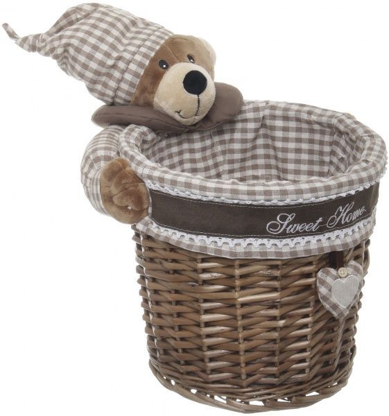 Корзина плетеная с текстилем детская 28х26 см JMA16-10TK-2 