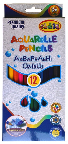 Набір олівців Aquarelle 12 кольорів 1412C CLASS