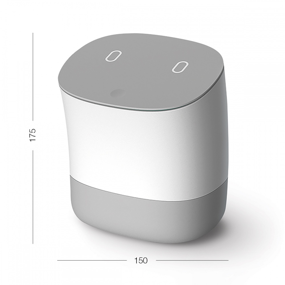 Контейнер для мусора MVM BIN-21 1,5 л белый с серым
