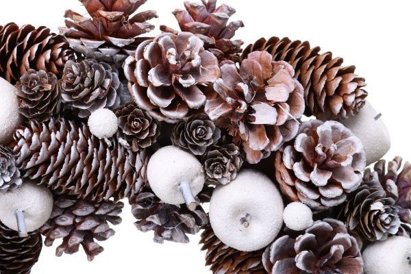 Вінок новорічний з шишками та яблуками d320 мм EPI-LXA3373 