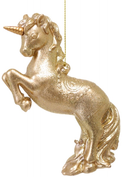 Подвеска Единорог 2 6х12х3 см золото
