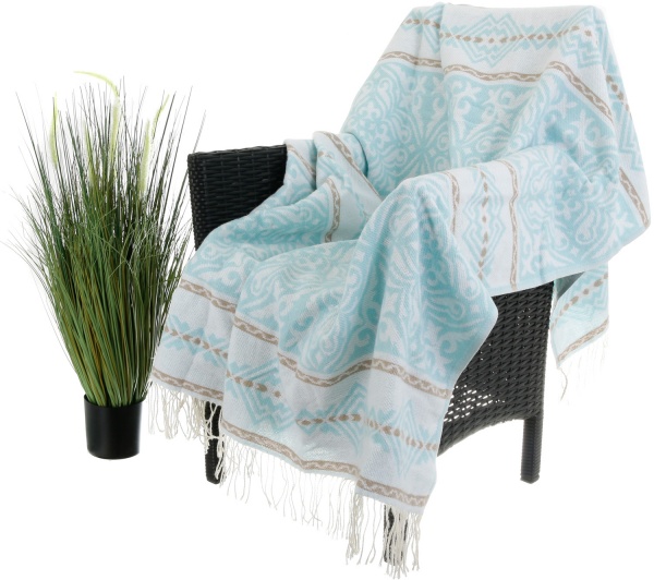 Плед дизайн 3 140x200 см голубой Ярослав 