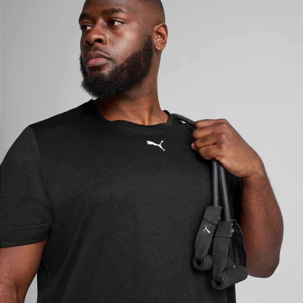 Футболка Puma M TAD ESSENTIALS HEATHER CAT Tee (CF small cat) 52592001 р.L черный