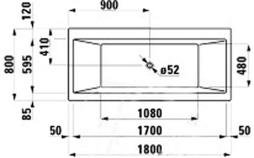 Ванна акрилова Laufen Pro 180х80 Pro 3895.0