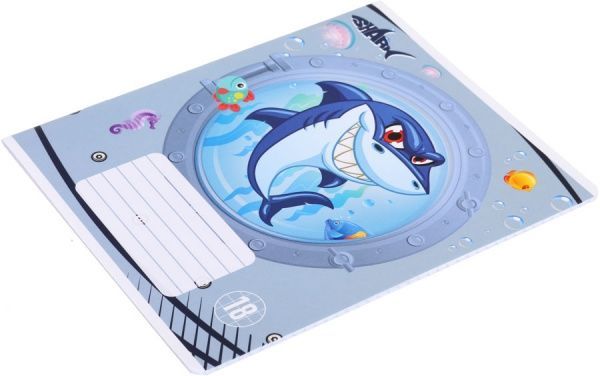 Зошит шкільний 18 аркушів у клітинку Shark