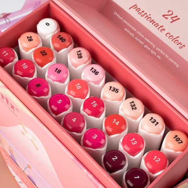 Набор маркеров Arrtx спиртовых Alp ASM-02RD 24 цвета красные оттенки LC302253 