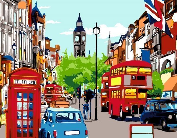 Картина за номерами London Street 35x45 см Rosa Start 
