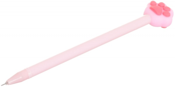 Ручка гелевая Мягкая лапка розовая 