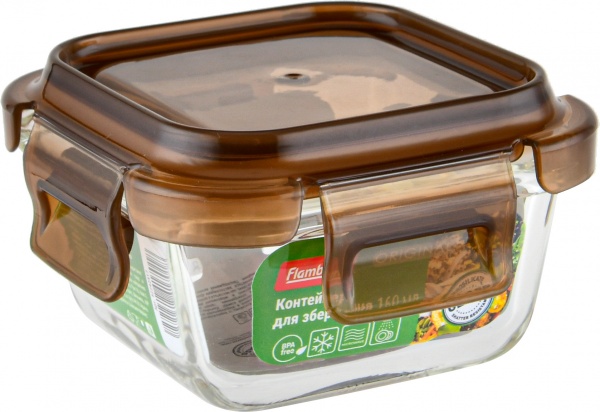 Контейнер для зберігання Original Square 160 мл коричневий Flamberg Smart Kitchen