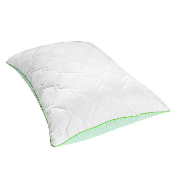 Подушка антиаллергенная стеганная Bamboo IDEIA 50x70 белый с зеленым
