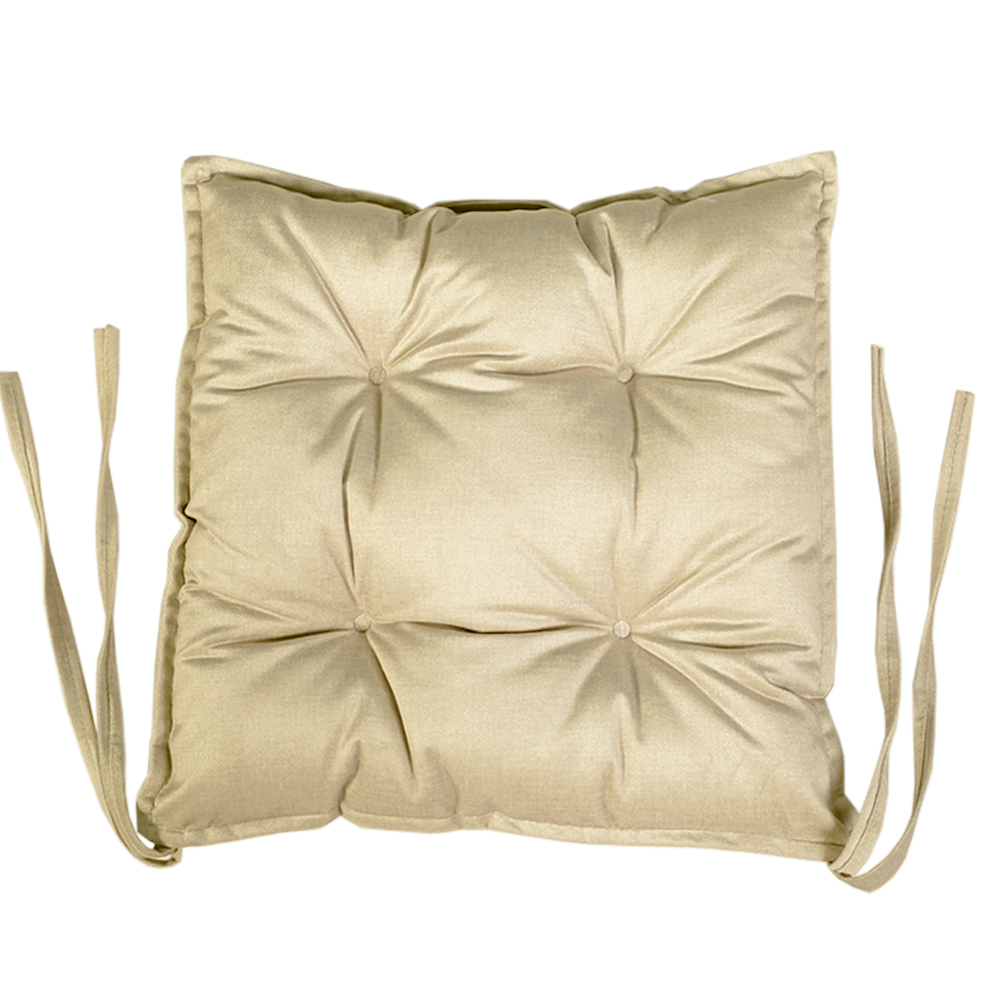 Подушка на стул 4 закрепки с завязками светло-бежевый Beatrica 05