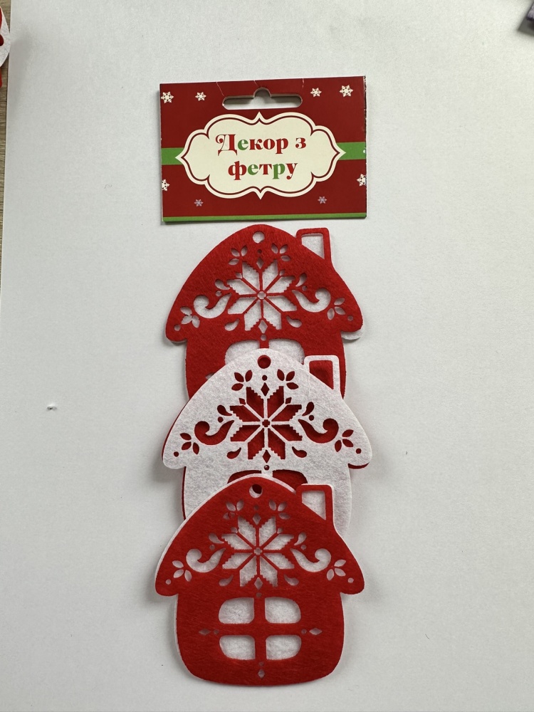 Декор з фетру Аплі Краплі Домівки 3 шт. різнокольоровий