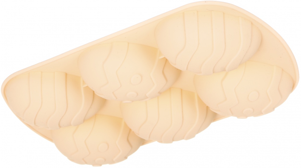 Форма для кексів Smart Kitchen by Flamberg на 6 шт Eggs Peach&Brown series, 20,8х13х2,2 см персиковий