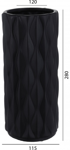 Ваза Knit 12,5х12,5х29 см черная
